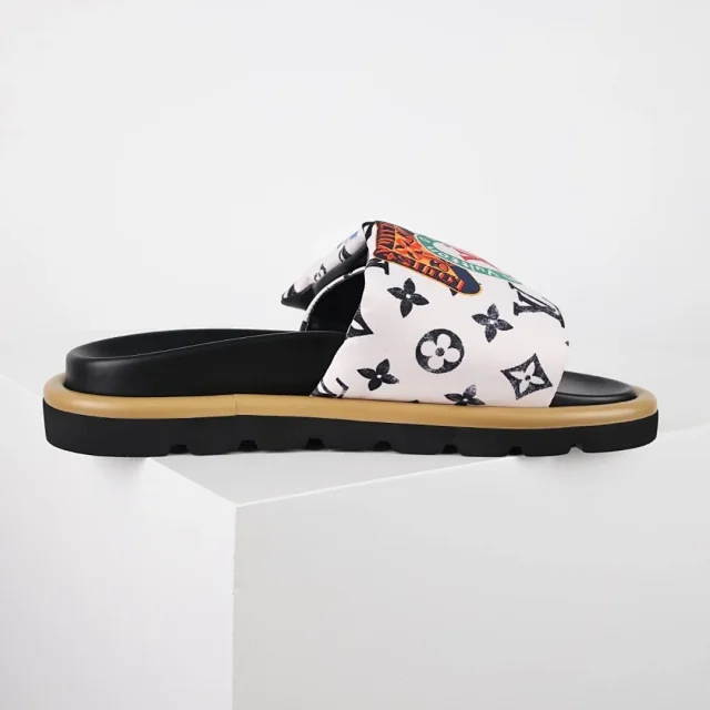 Louis Vuitton Slippers C8 Monogram Hook-and-Loop Strap Slides product detail image 12