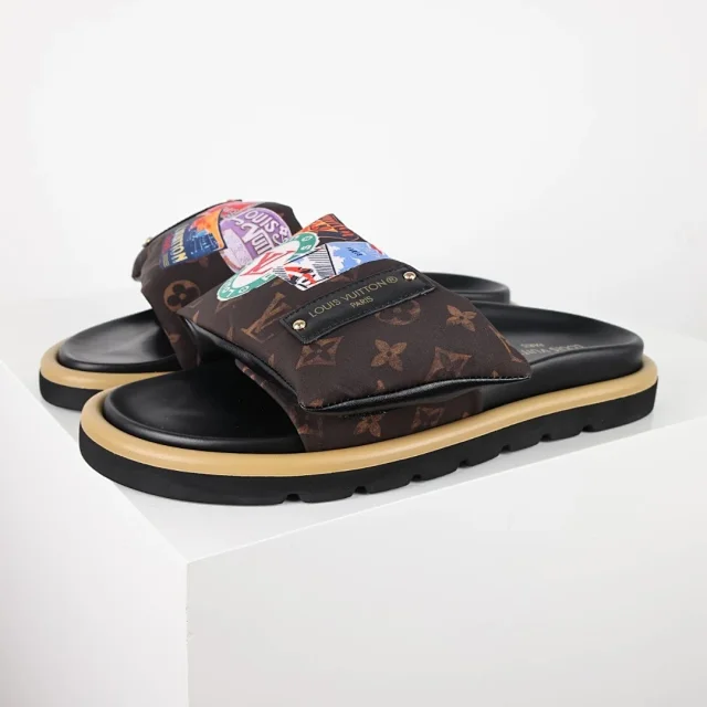 Louis Vuitton Slippers C8 Monogram Hook-and-Loop Strap Slides product detail image 27