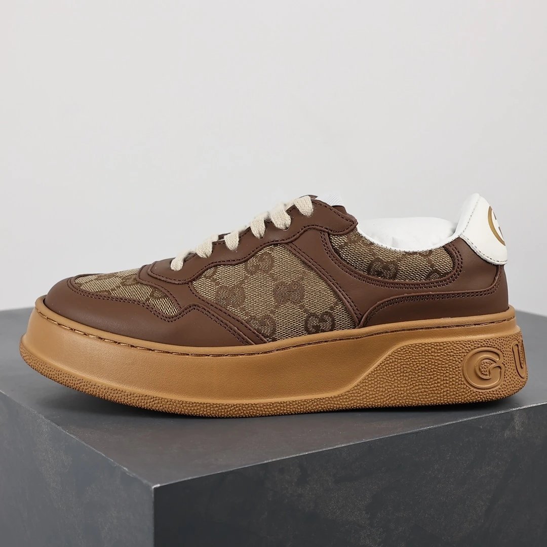 Gucci Sneakers Low-Top Chunky Platform — Gucci Cookie Shoes Brown White