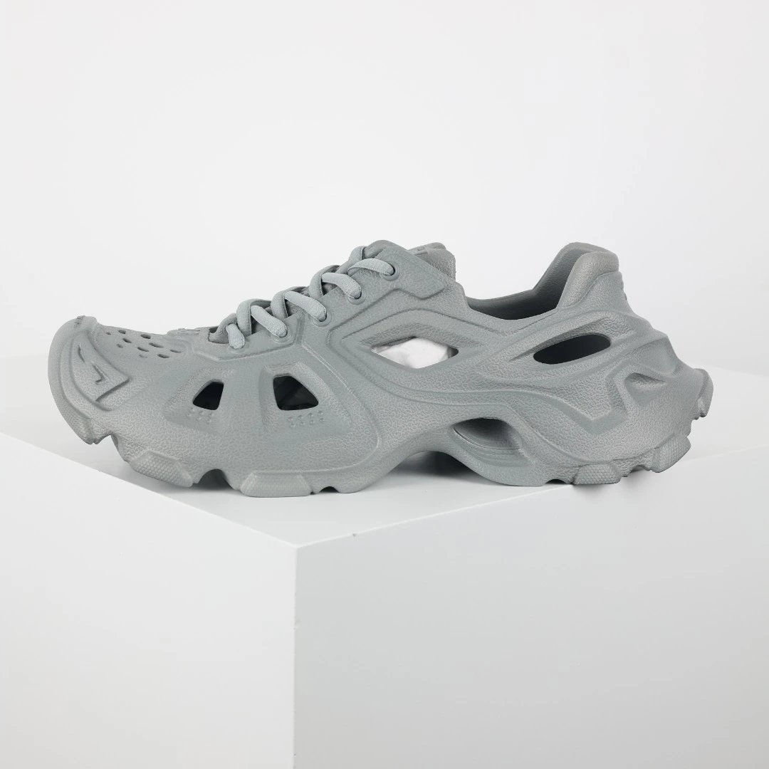 Unbranded Sneakers Lace-Up Cutout Chunky — Balenciaga cave drag gray
