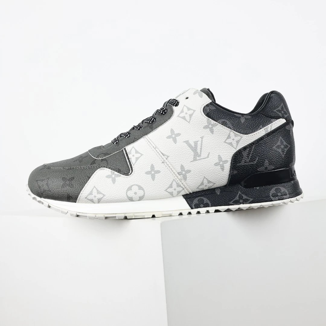Louis Vuitton Sneakers Run Away — LV board shoes black and white gray