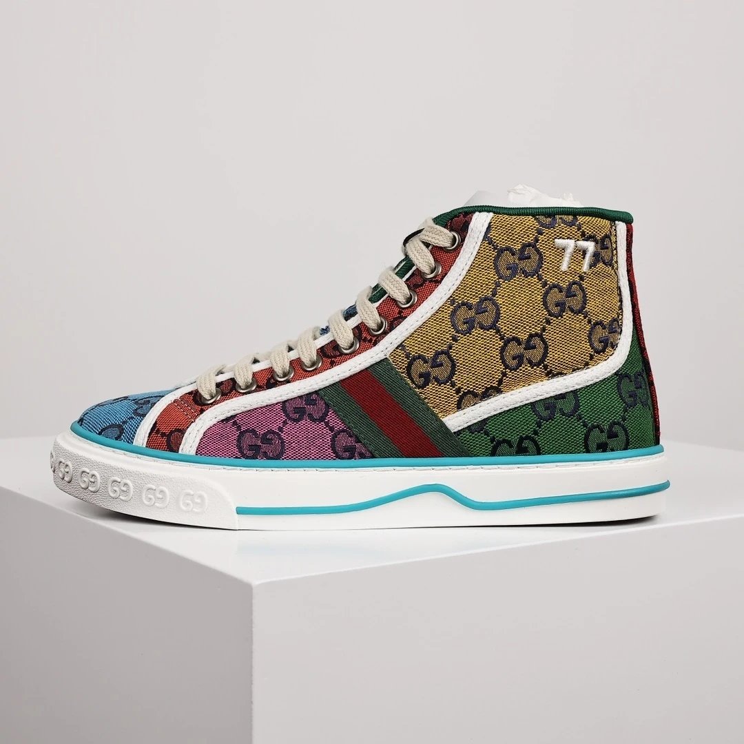 Gucci Sneakers Tennis 1977 high-top canvas — Gucci 1997 board shoes high color