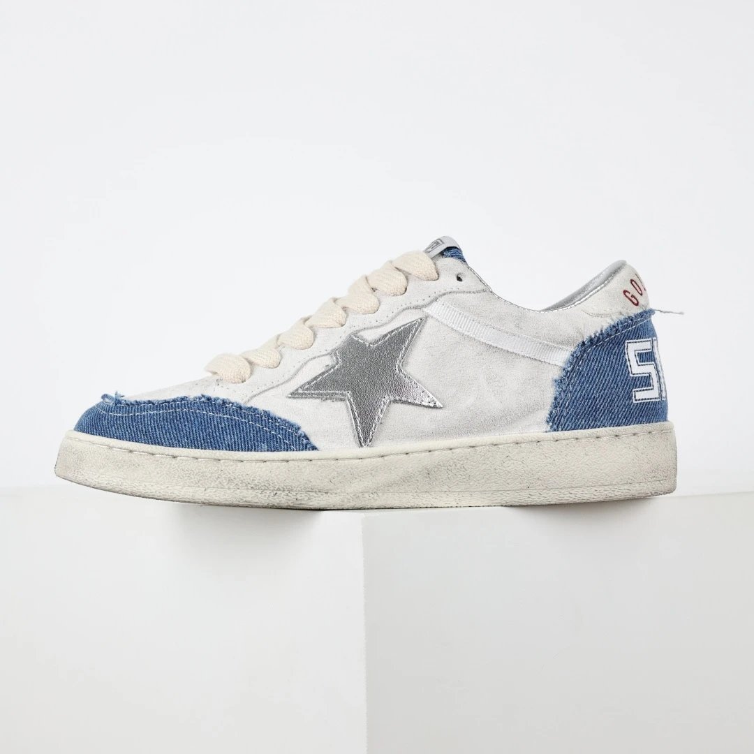 Golden Goose Sneakers Super-Star distressed star — GGDB Blue White