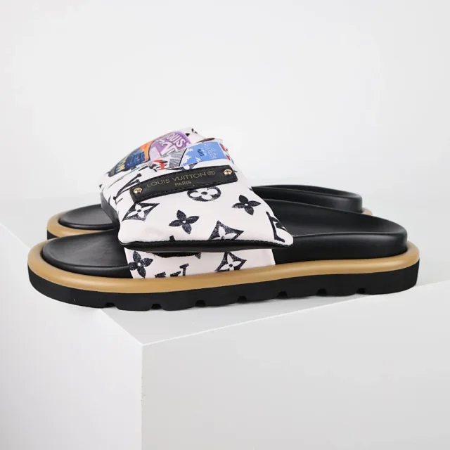 Louis Vuitton Slippers C8 Monogram Hook-and-Loop Strap Slides product detail image 19