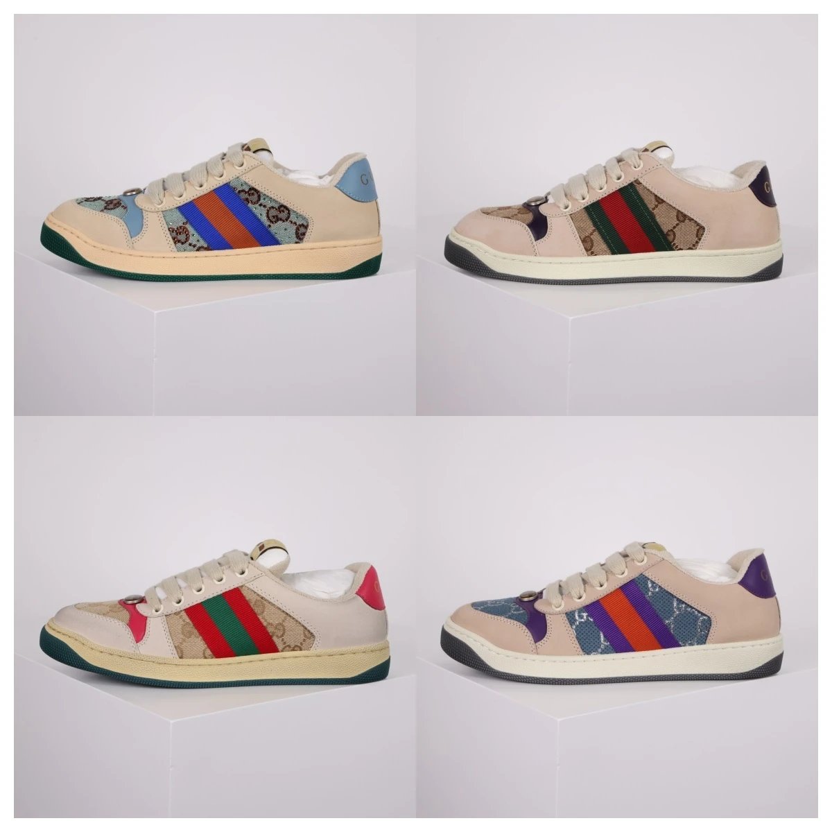 Gucci Sneakers Screener low-top with GG canvas and Web stripe image 1