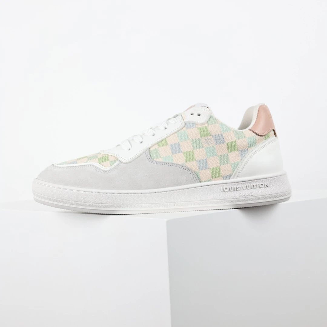 Louis Vuitton Sneakers Low-top lace-up — LV board shoes white green powder