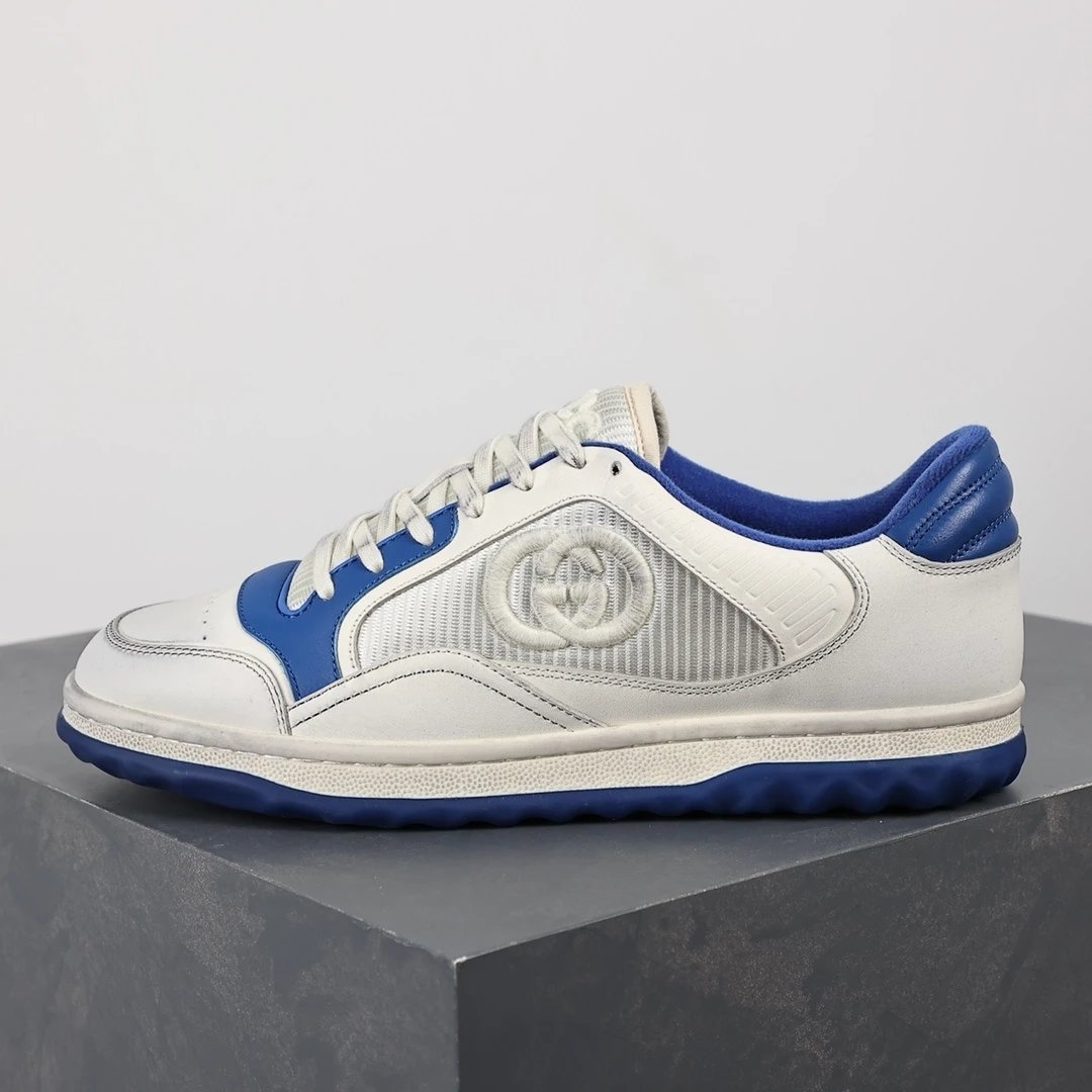 Gucci Sneakers MAC80 low-top with Interlocking G side logo — Gucci MAC80 white blue