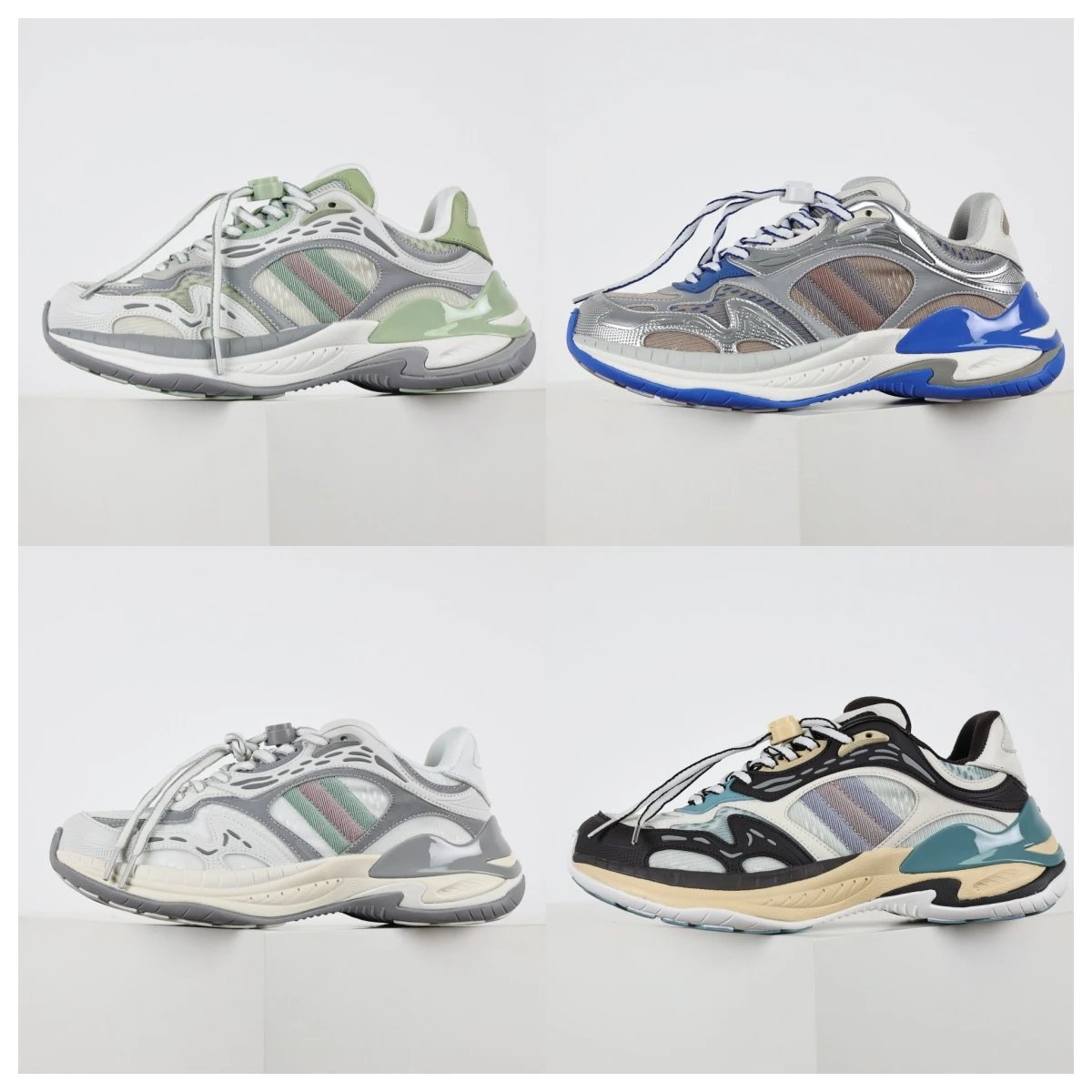 Unbranded Sneakers Chunky low-top with striped side panels image 1