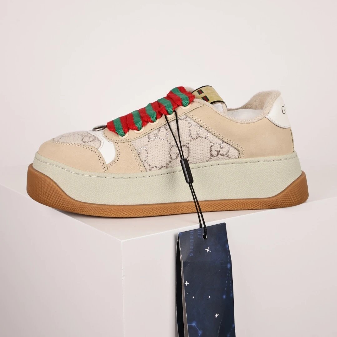 Gucci Sneakers Basket platform — Gucci platform small dirty shoes red meat