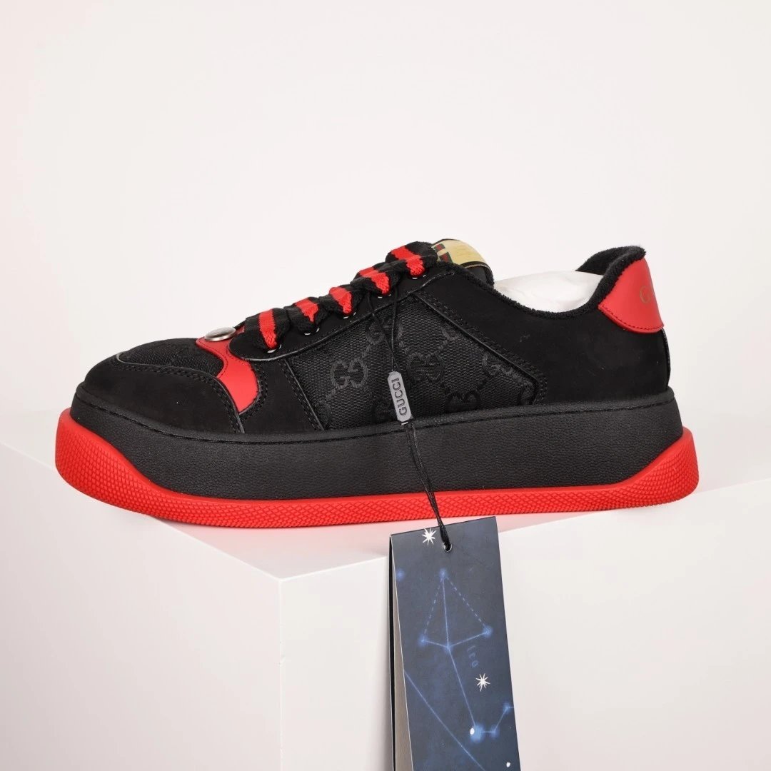 Gucci Sneakers Basket platform — Gucci platform moccasins in black and red