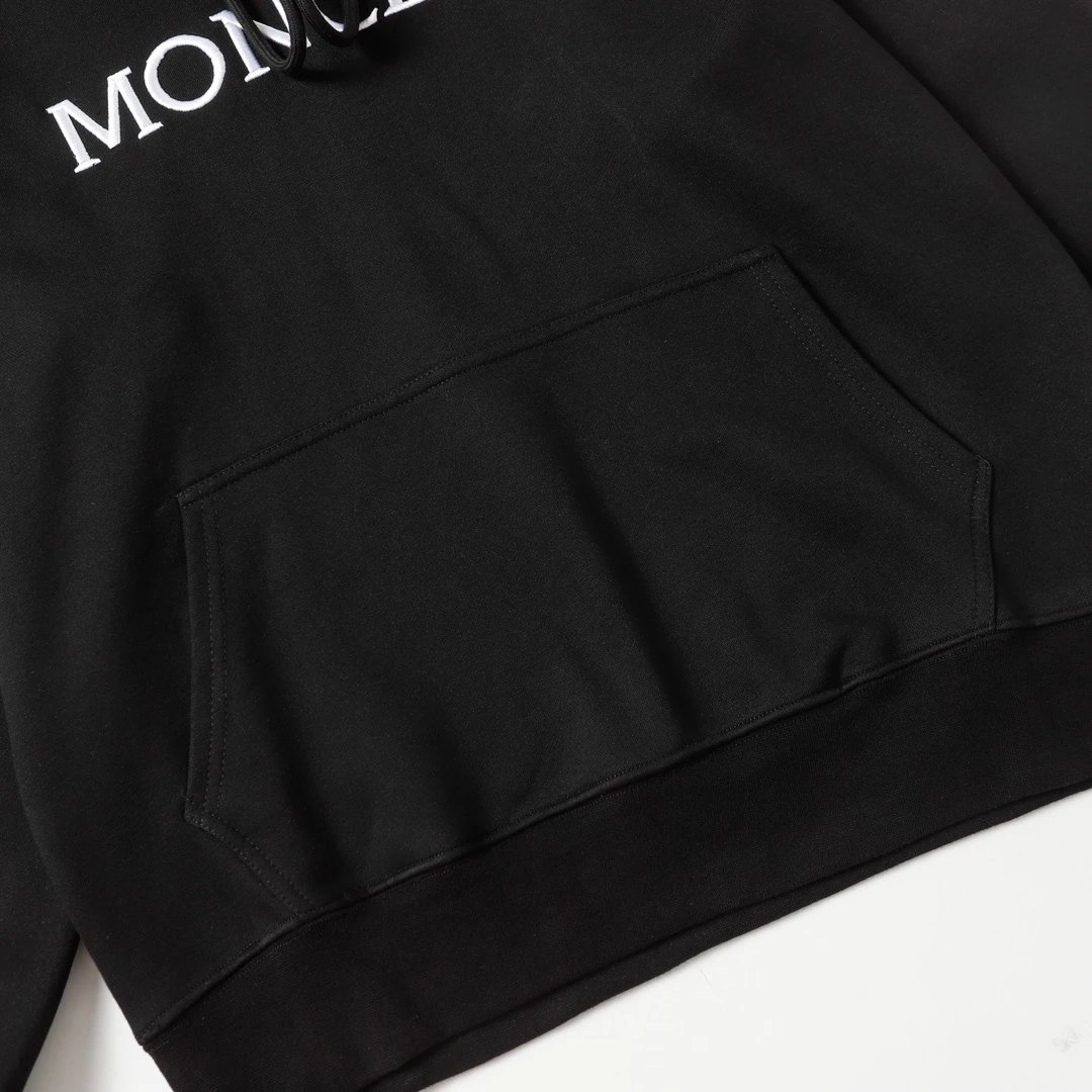 Moncler Logo Print Black Hoodie - 9