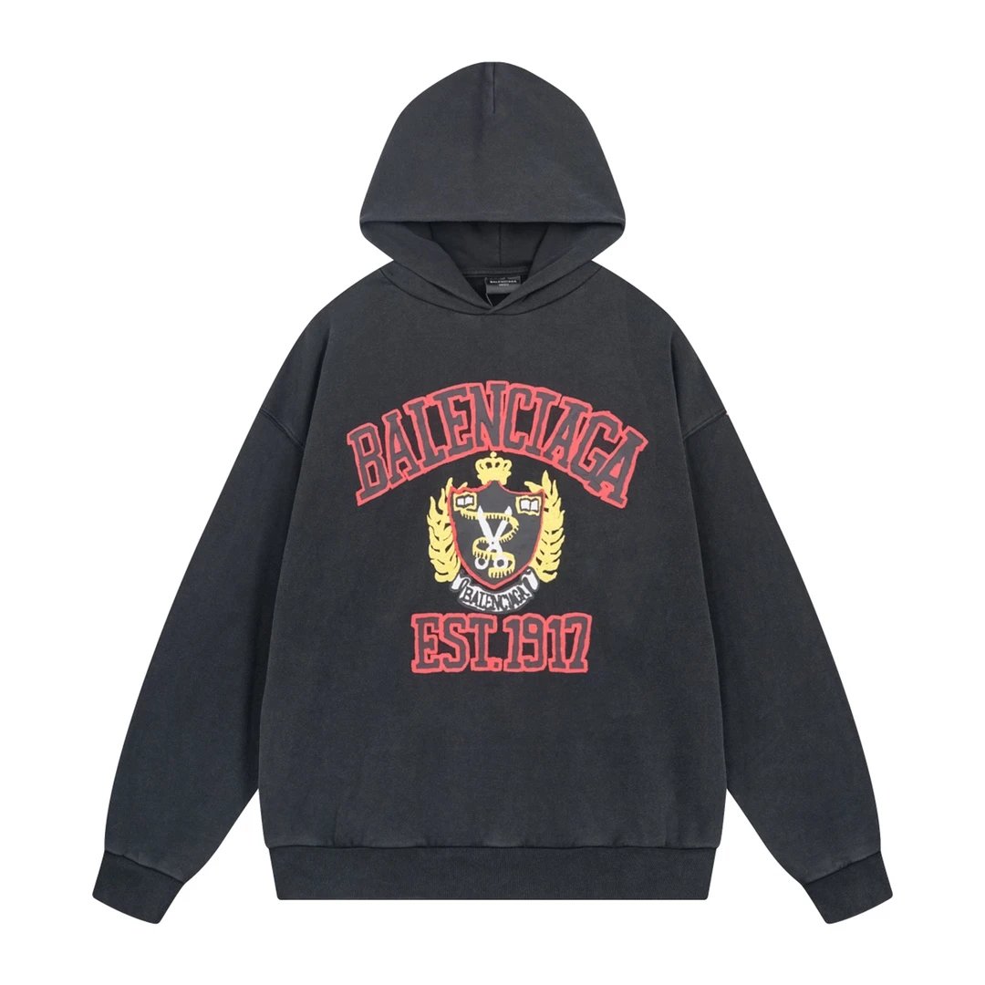 Balenciaga Logo Hoodie Black - 39