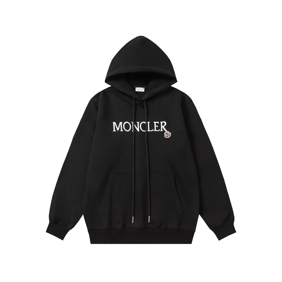 Moncler Logo Print Black Hoodie - 4