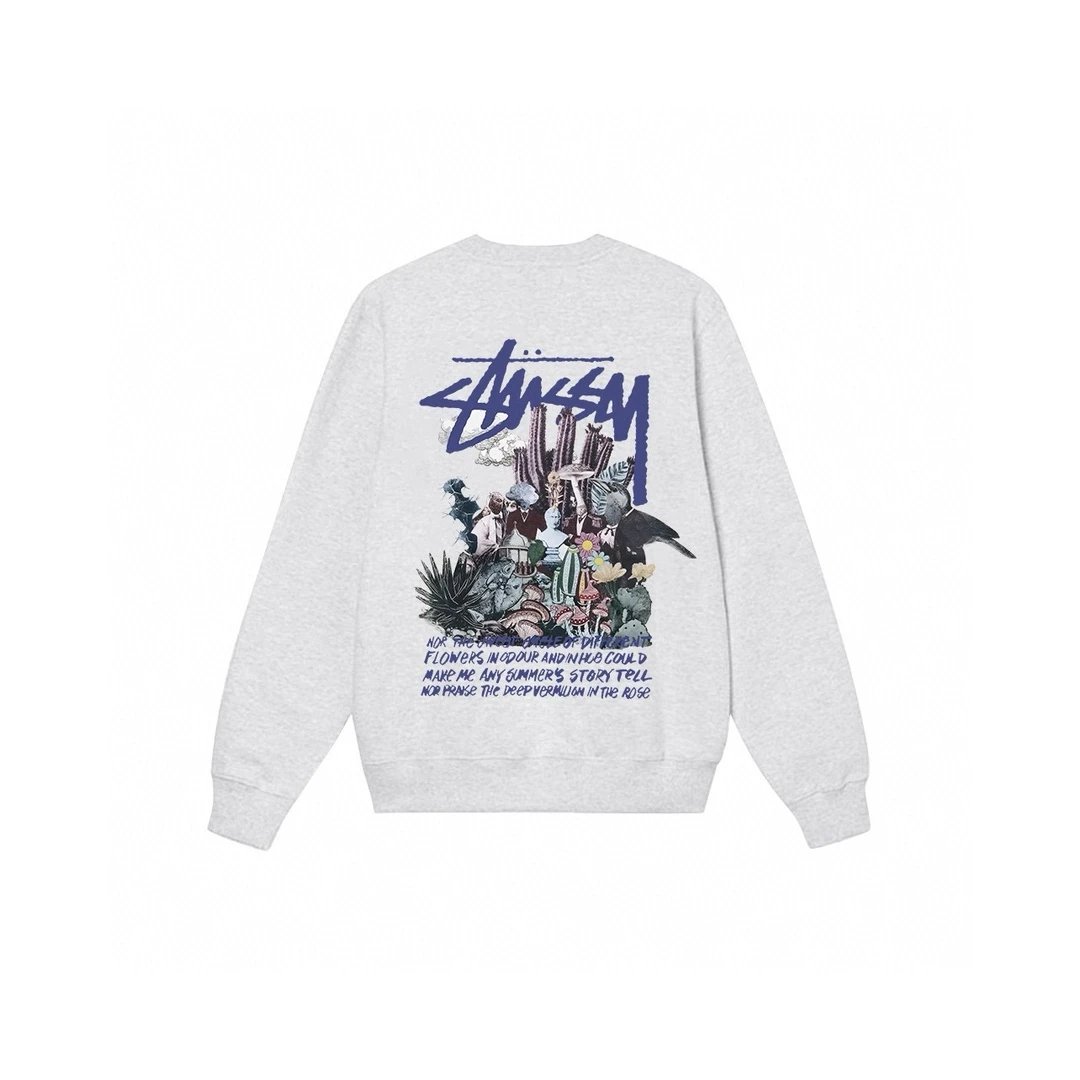 Stussy Crewneck Sweatshirt Black Hoodie - 34