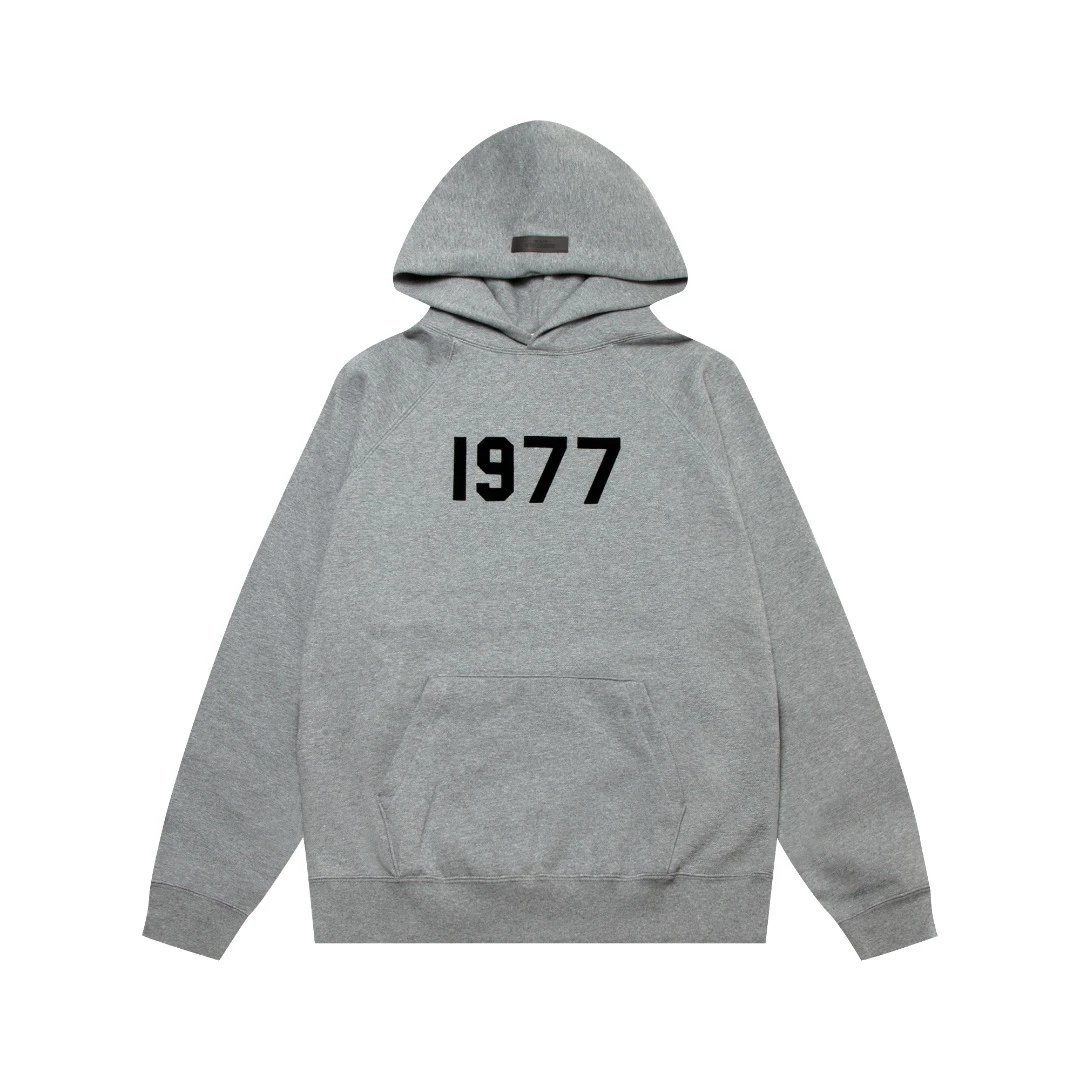Design Floral Print Back Graphic Hoodie Black - 37