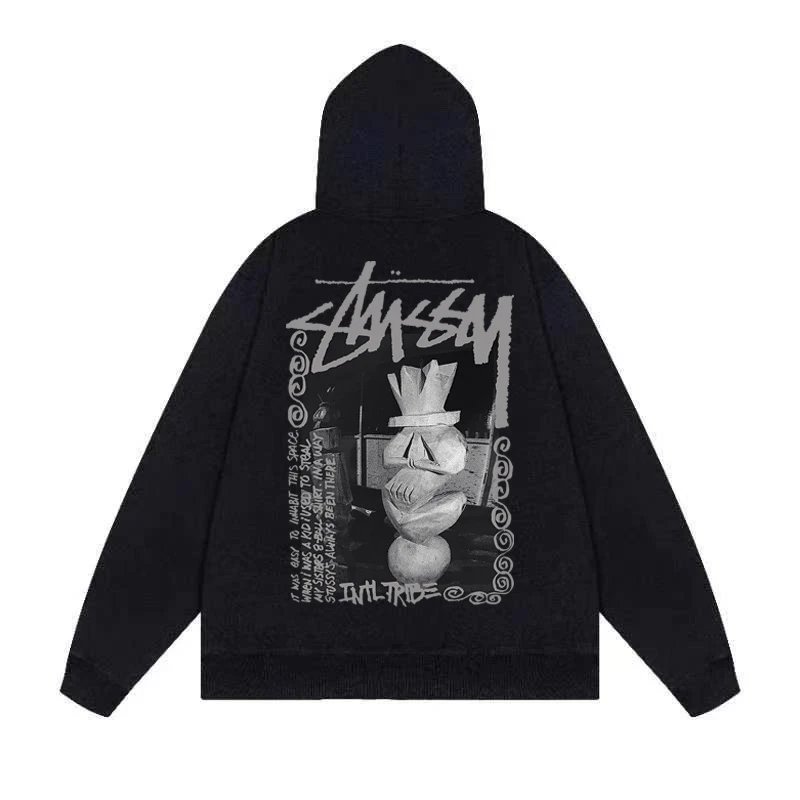 Stussy International Four Aces Flame Hoodie Black - 11
