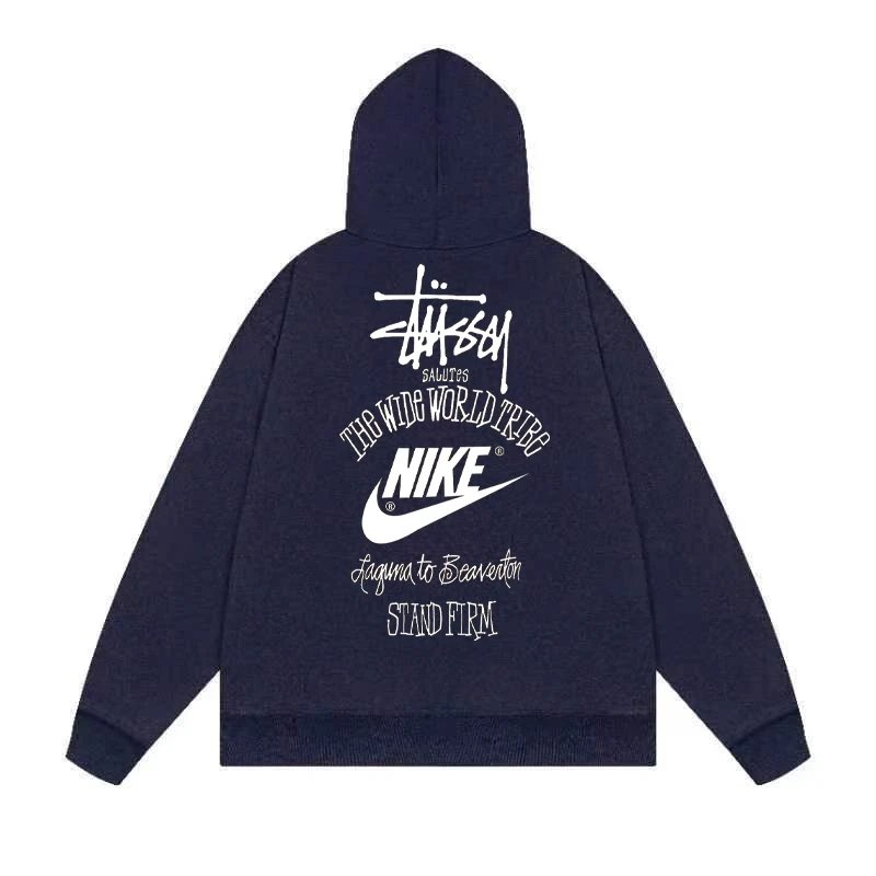 Stussy x Nike The Wing World Trip Navy Hoodie - 19