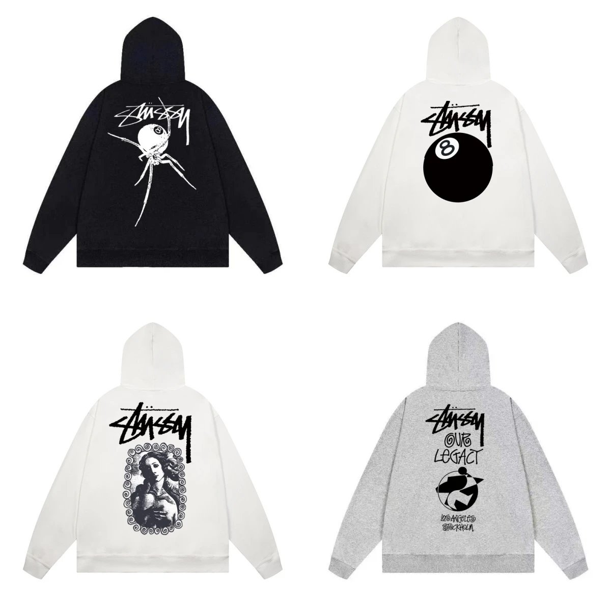 Stussy Drip Logo Hoodie White - 3