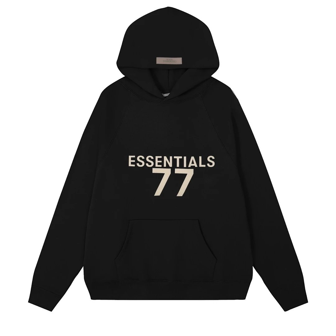 Design Floral Print Back Graphic Hoodie Black - 17