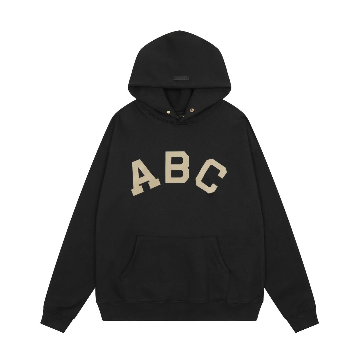 Design Floral Print Back Graphic Hoodie Black - 23