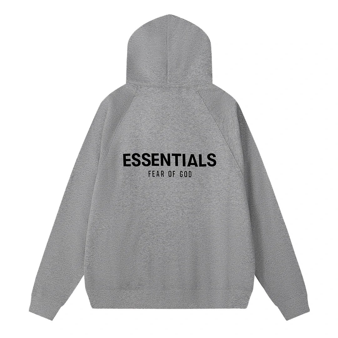 Design Floral Print Back Graphic Hoodie Black - 19
