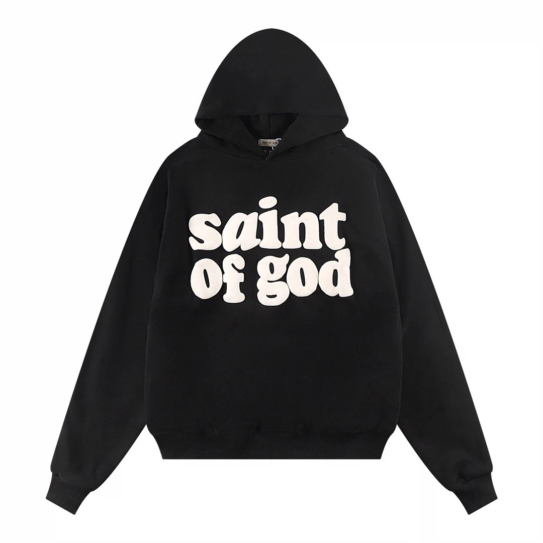 Design Floral Print Back Graphic Hoodie Black - 26