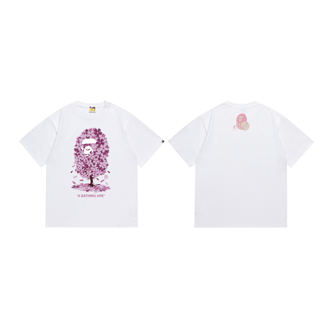 A Bathing Ape Shark Camo Hoodie Character T-Shirt White - 18