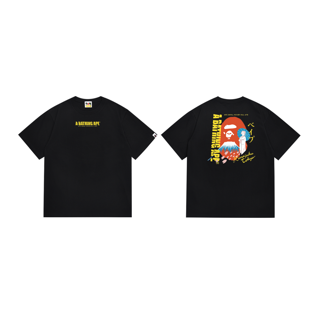 A Bathing Ape Shark Camo Hoodie Character T-Shirt White - 9