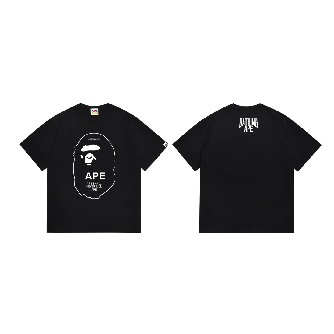A Bathing Ape Shark Camo Hoodie Character T-Shirt White - 11