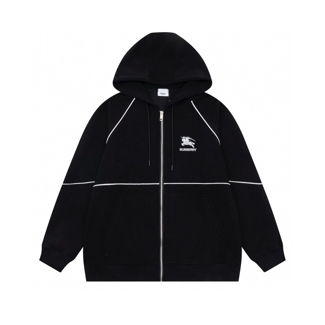 Burberry Logo-Embroidered Windbreaker Black Jacket Outerwear.windbreaker - 37