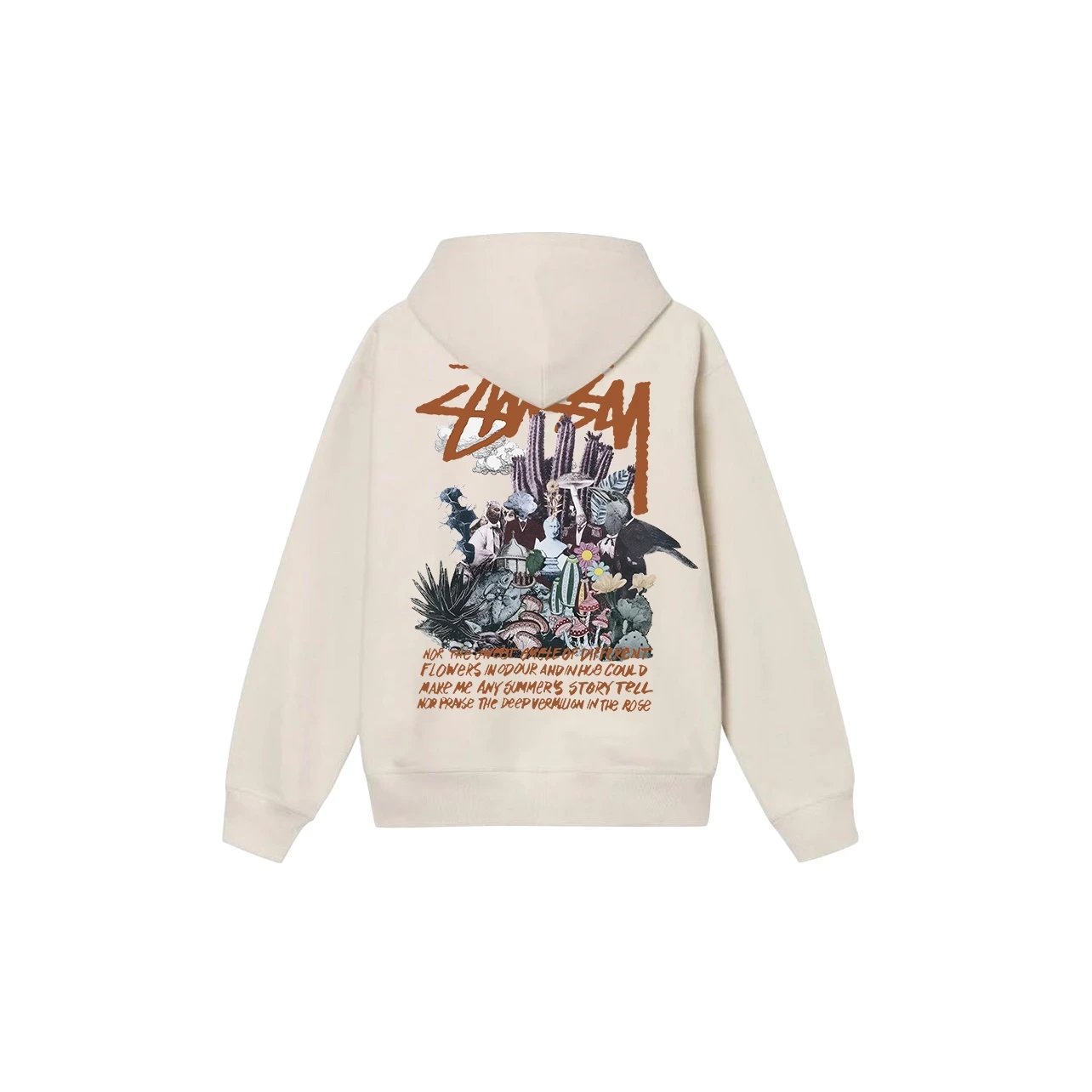 Stussy Floral Collage Hoodie Beige - 1