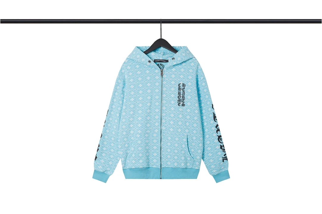 Chrome Hearts Logo Zip-Up Hoodie White - 25