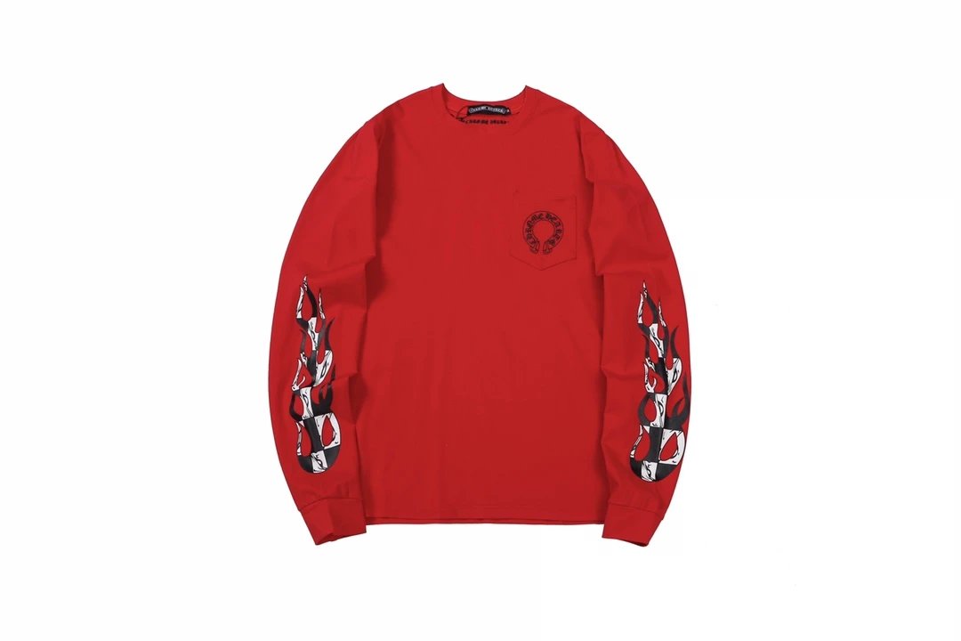 Philipp Plein Raglan Long Sleeve T-Shirt Red and White - 21