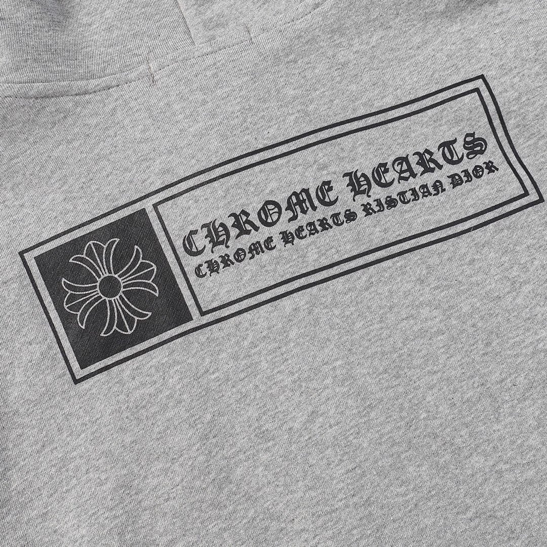 Chrome Hearts Logo Zip-Up Hoodie White - 5
