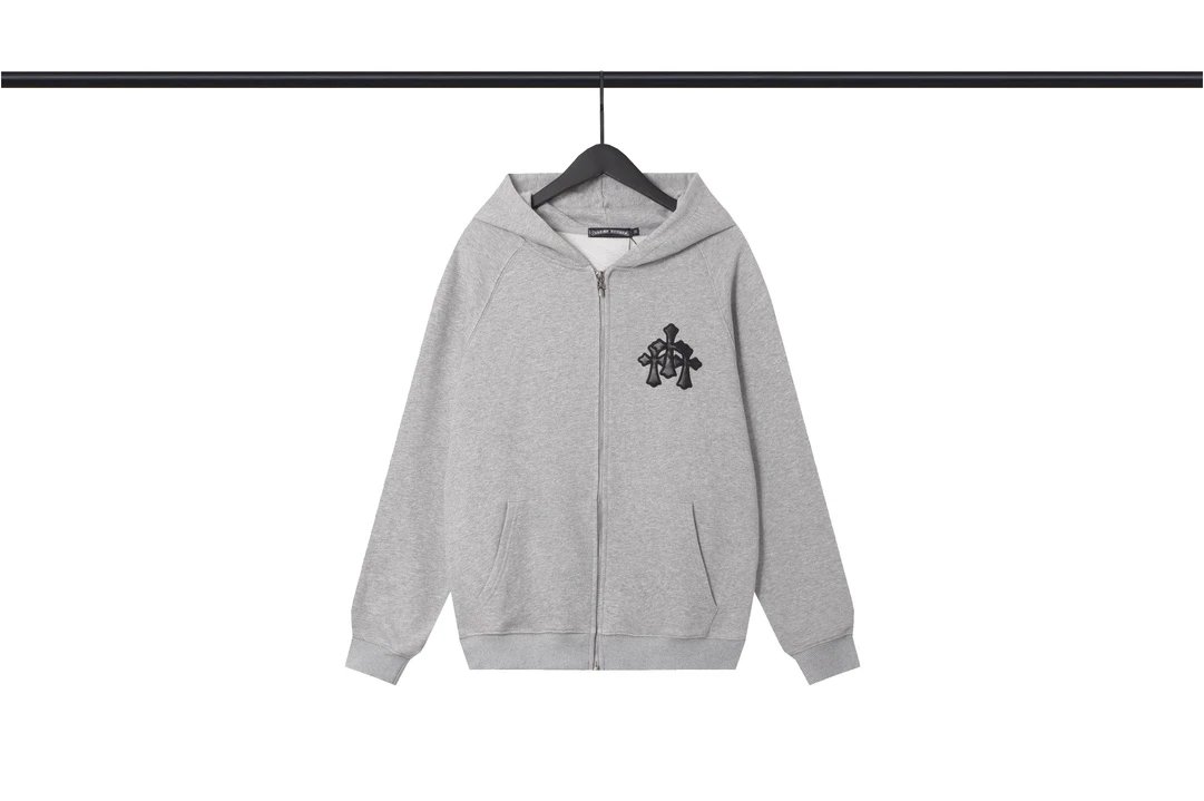 Chrome Hearts Logo Zip-Up Hoodie White - 36