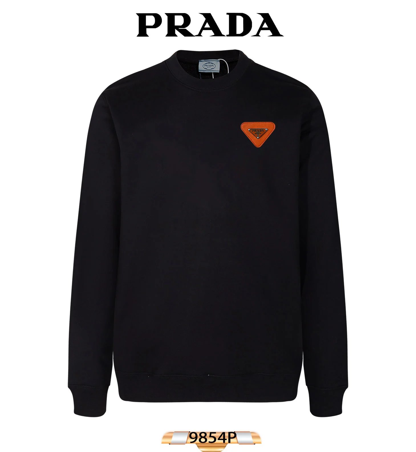 Prada Triangle Patch Black Sweatshirt Sweater - 23
