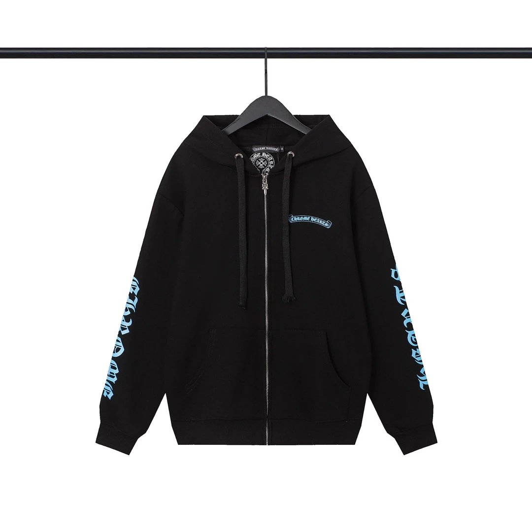 Chrome Hearts Logo Zip-Up Hoodie White - 13