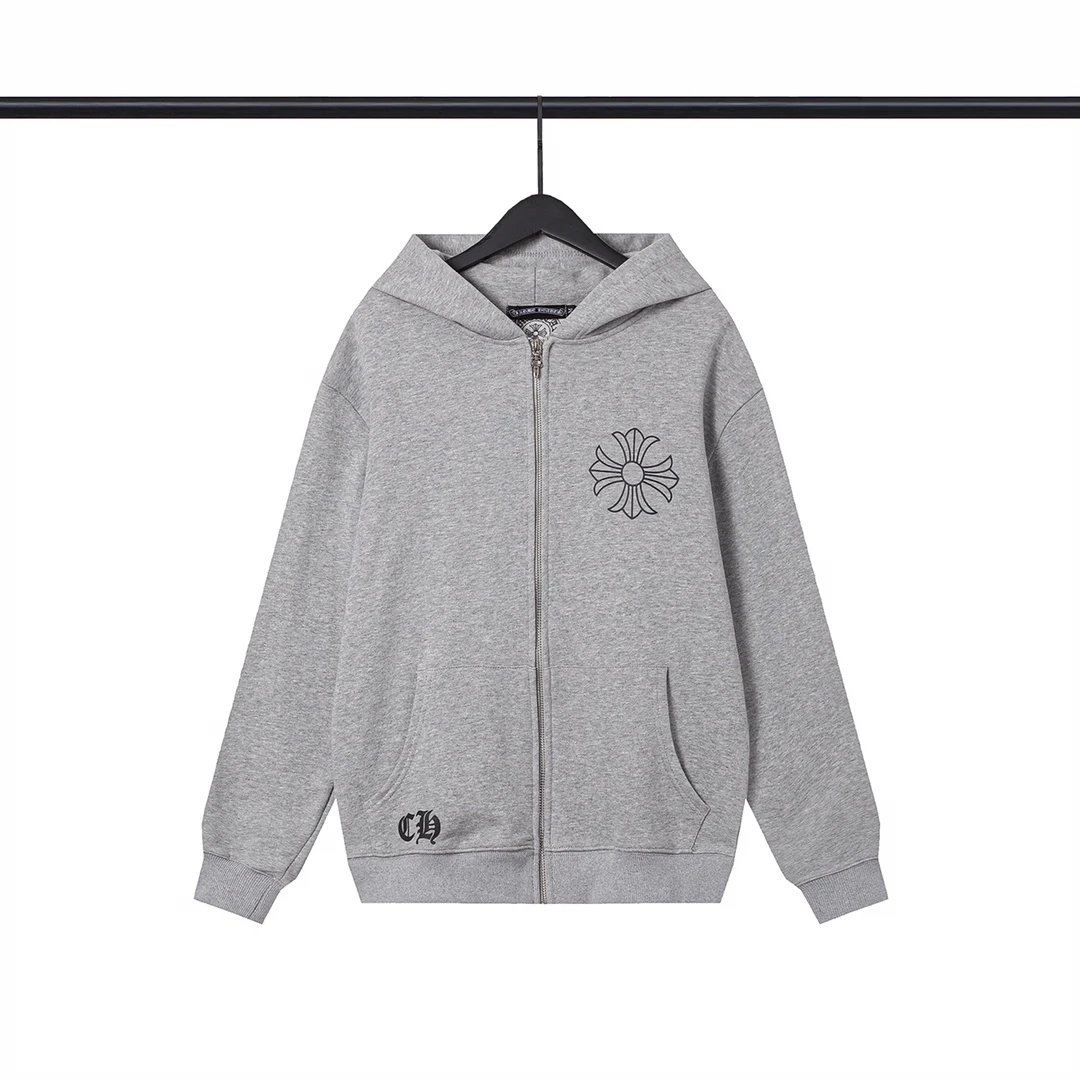 Chrome Hearts Logo Zip-Up Hoodie White - 15