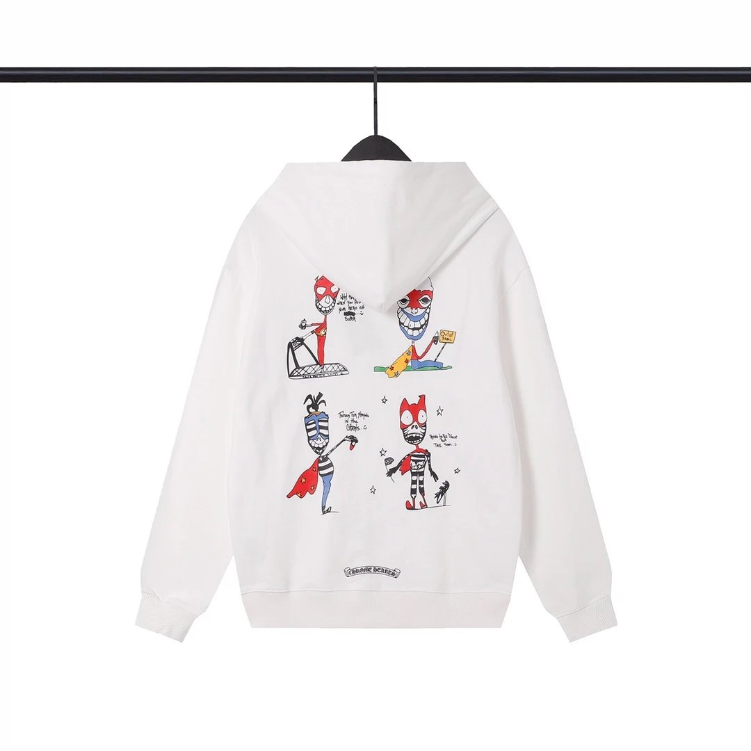Chrome Hearts Logo Zip-Up Hoodie White - 18
