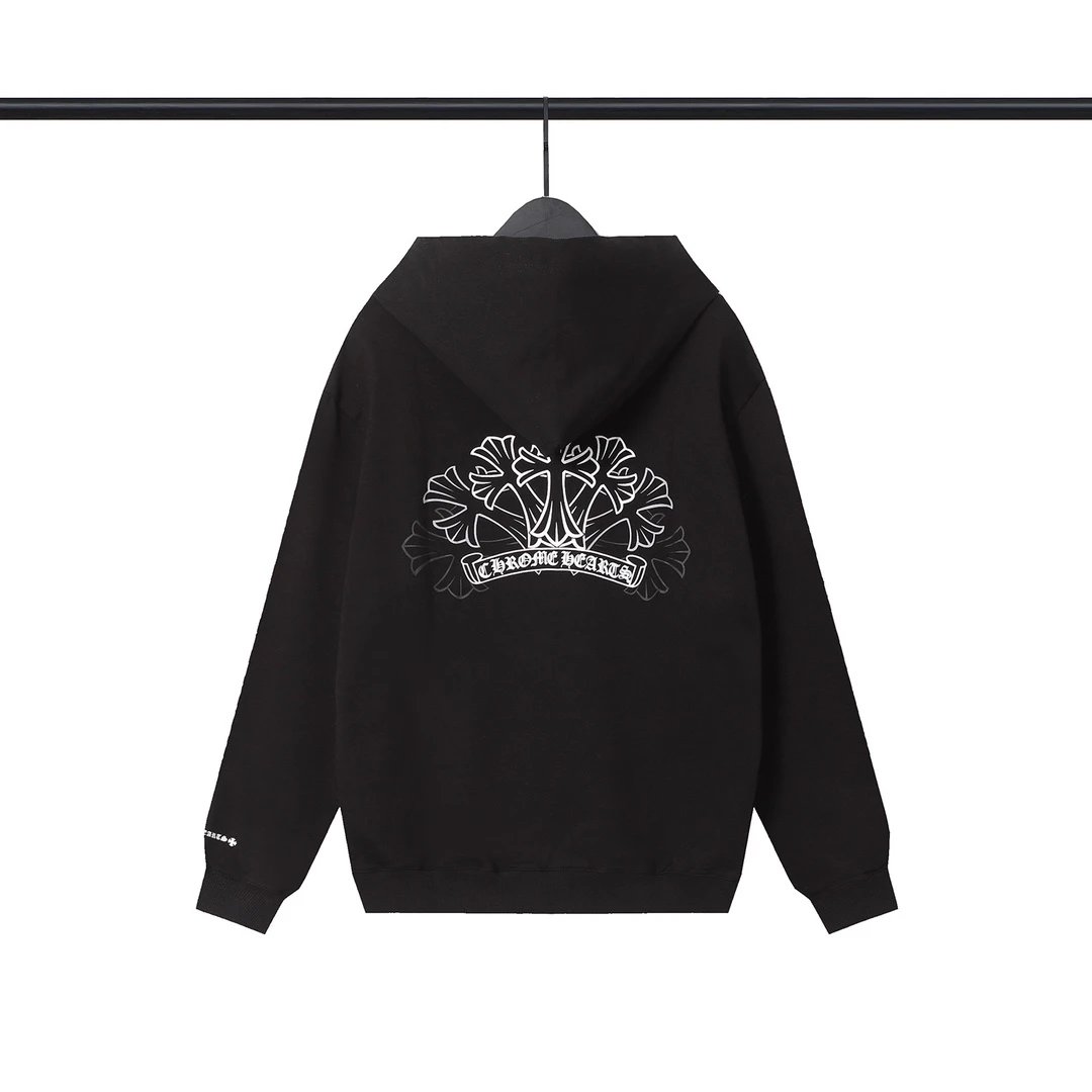 Chrome Hearts Logo Zip-Up Hoodie White - 16