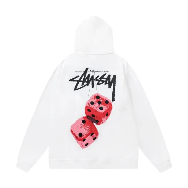 Stussy Dice Print Hoodie White - 1