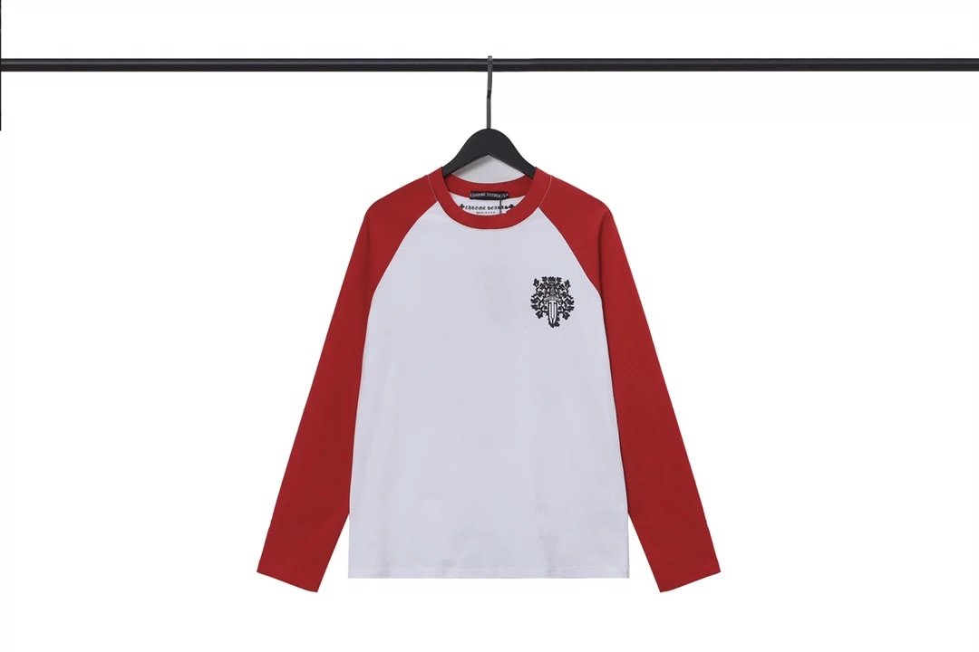 Philipp Plein Raglan Long Sleeve T-Shirt Red and White - 8