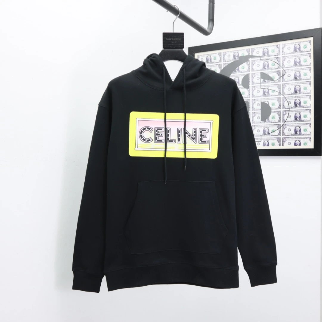 Celine Logo Hoodie Black - 21