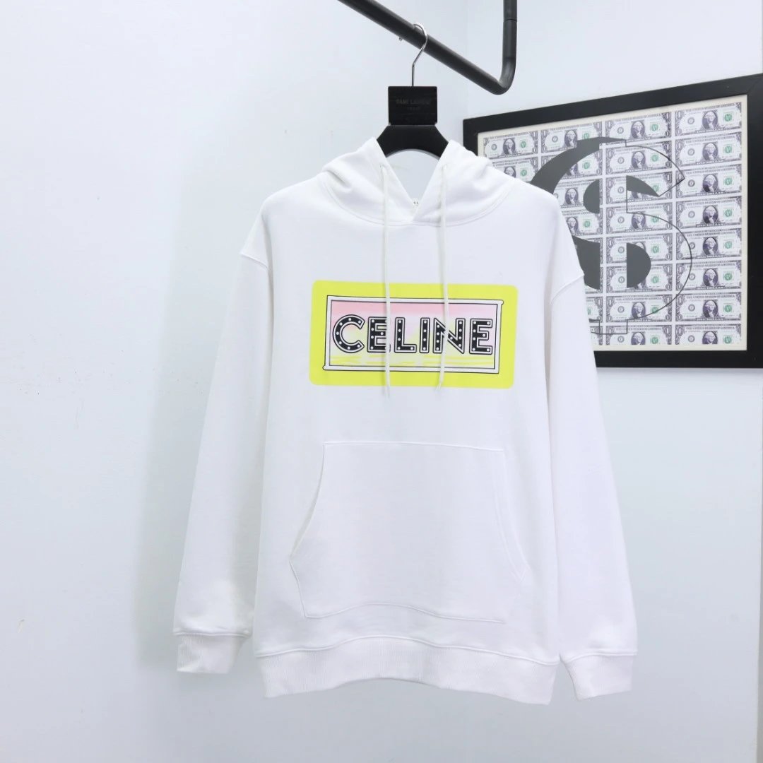 Celine Logo Hoodie Black - 22
