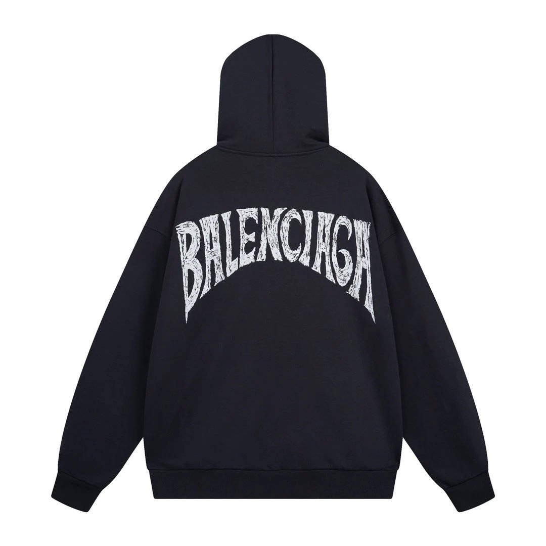 Balenciaga Logo Hoodie Black - 18