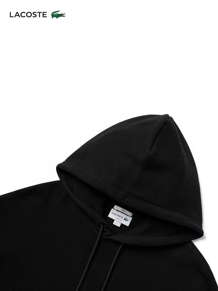 Lacoste Classic Crocodile Embroidered Black Hoodie - 3