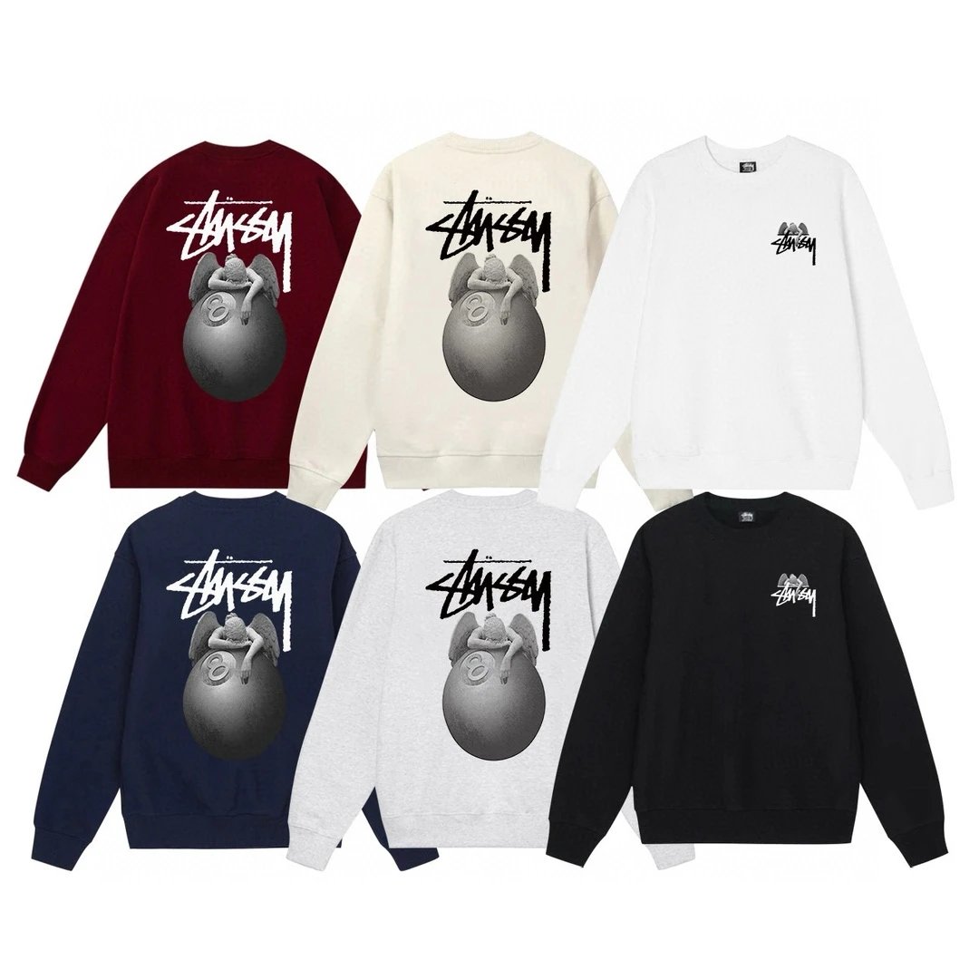Stussy Crewneck Sweatshirt Black Hoodie - 7