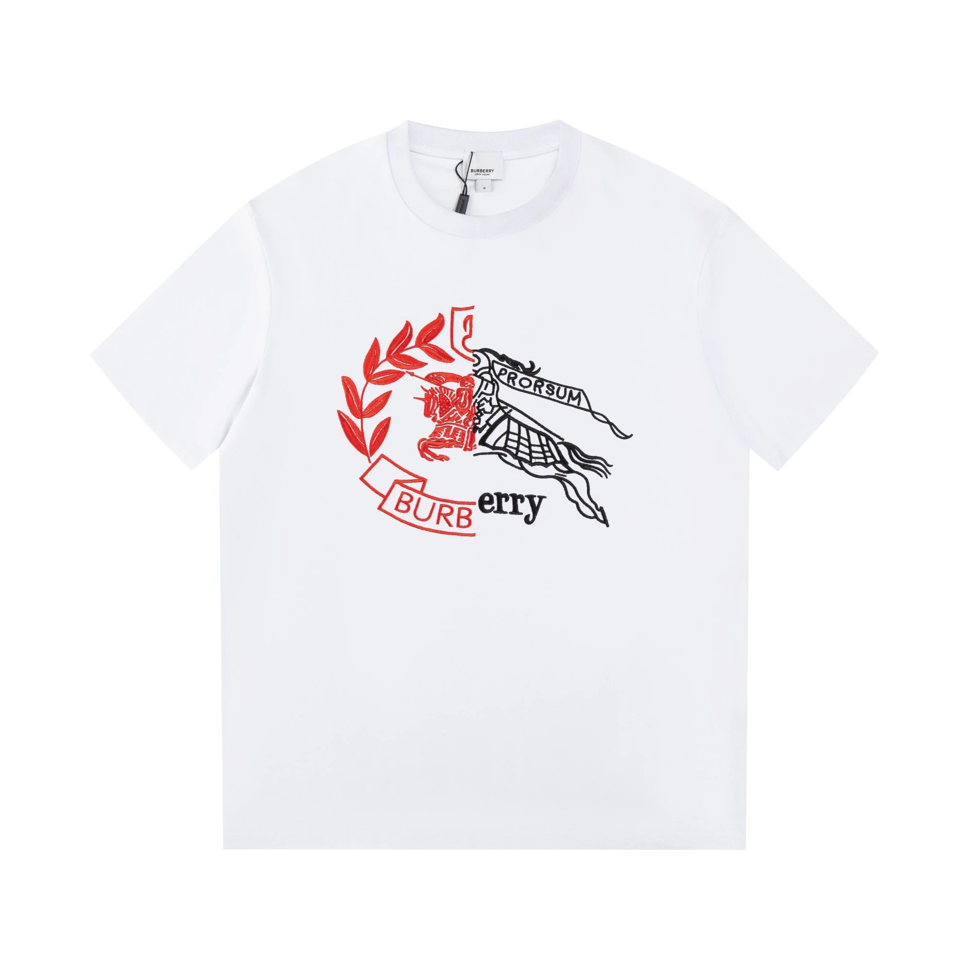 Burberry Logo-Embroidered Black T-Shirt - 36
