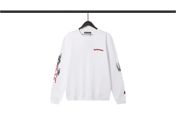 Chrome Hearts White Graphic Print Crewneck Sweatshirt Hoodie - 1