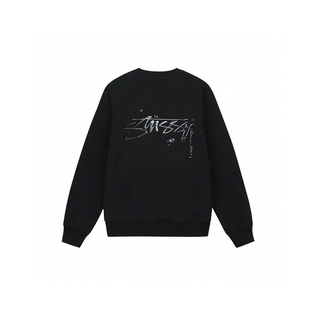 Stussy Crewneck Sweatshirt Black Hoodie - 23